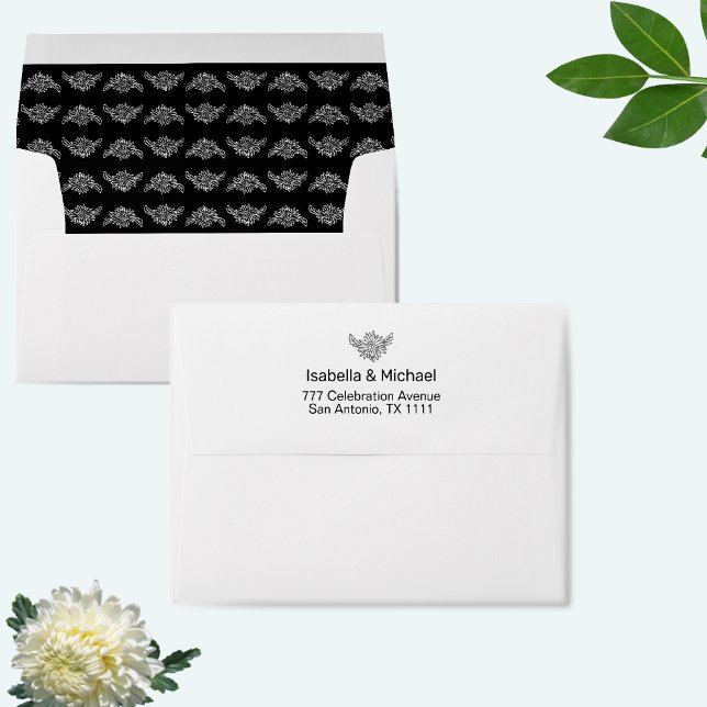 Elegant Black & White Wedding Envelope (Creator Uploaded)