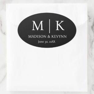 Elegant Black & White Wedding Envelope Seals