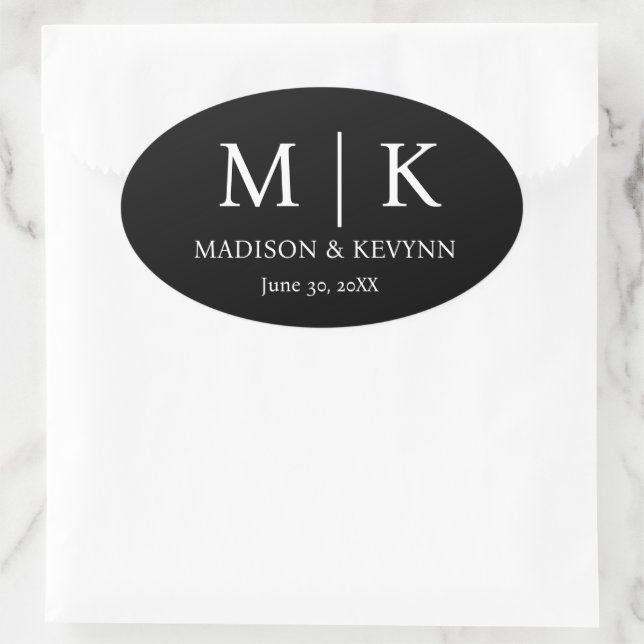 Elegant Black & White Wedding Envelope Seals (Bag)