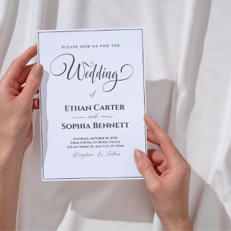 Elegant Black & White Wedding Invitation