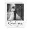 Elegant Black White Wedding Photo Thank You Card
