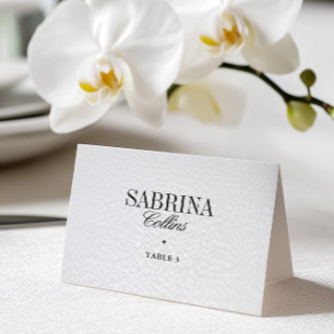 Elegant Black & White Wedding Place Card