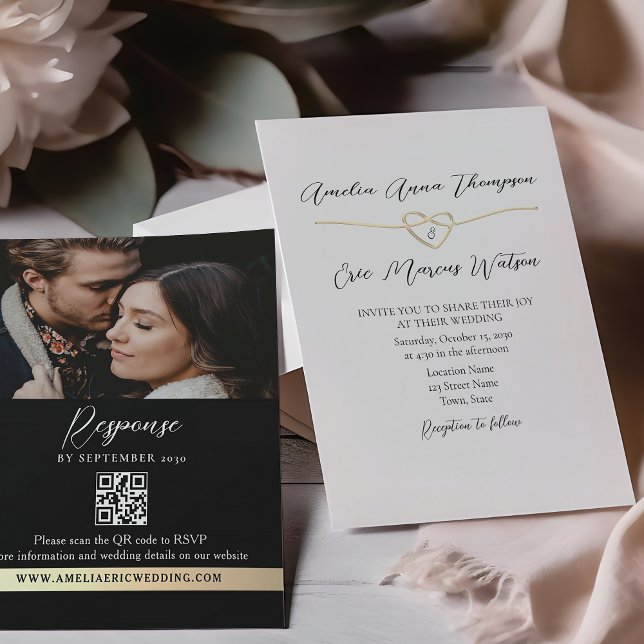 Elegant Black White Wedding QR Invitation (Creator Uploaded)