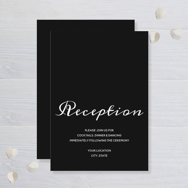  Elegant Black White Wedding Reception Enclosure Card (Creator Uploaded)