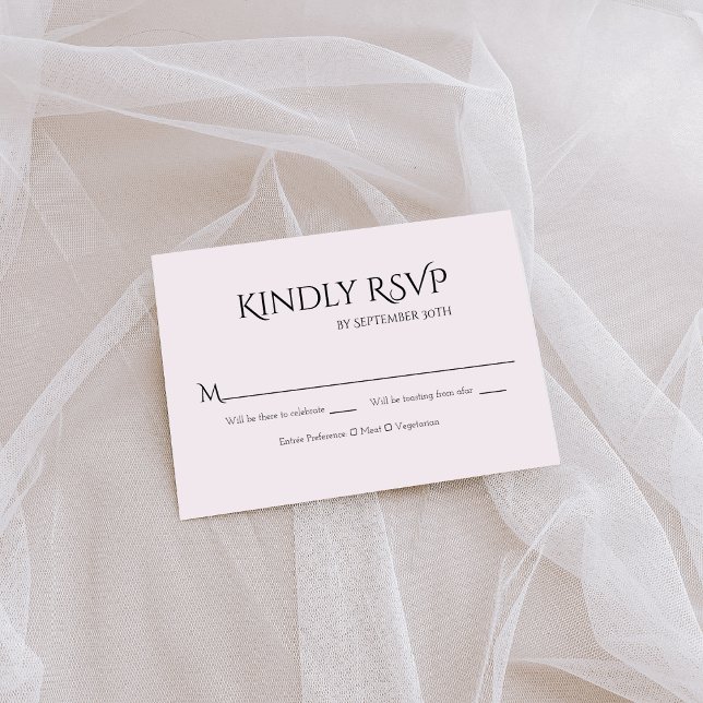 Elegant Black & White Wedding  RSVP Card (Creator Uploaded)