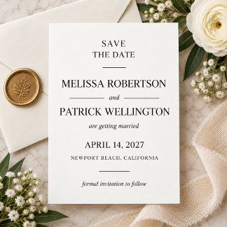 Elegant Black & White Wedding Save the Date