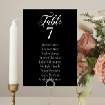Elegant Black White Wedding Seating Chart Cards<br><div class="desc">Guide your guests to their proper table with these elegant black seating chart cards. Personalise the table number and the guest's name in a white text.</div>