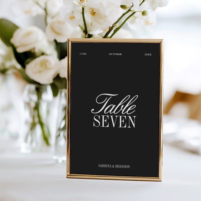 Elegant Black & White Wedding Table Number (Elegant Black & White Wedding Table Number)