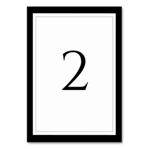 Elegant Black & White Wedding  Table Number