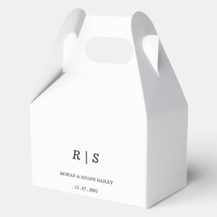 Elegant Black & WhiteMonogram Wedding Favour Box