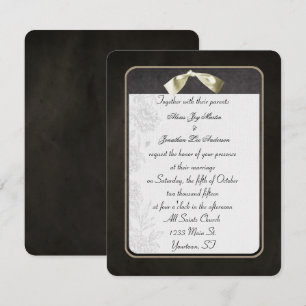 Elegant Black with Bow Invitation