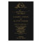 Elegant Black with Gold Monogram Wedding Program