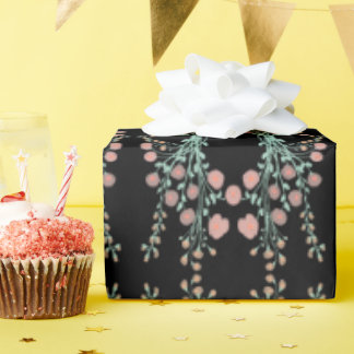 Elegant Black With Pink Wrapping Paper