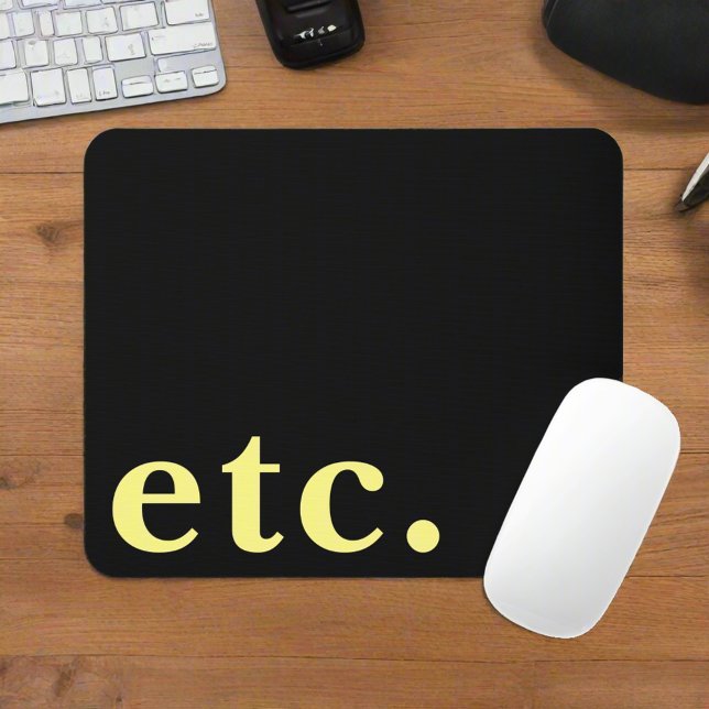 Elegant Black & Yellow Bold Typography  Mouse Pad (Creator Uploaded)