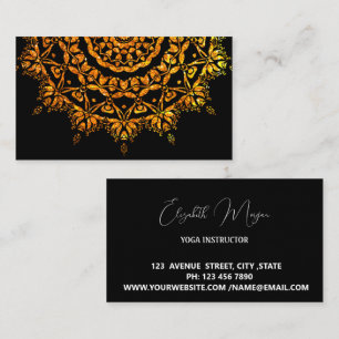Elegant black yoga business card