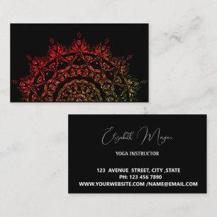 Elegant black yoga business card