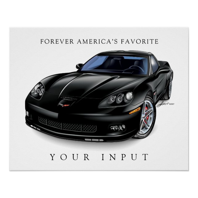 ELEGANT BLACK Z06 DRAWING POSTER (Front)