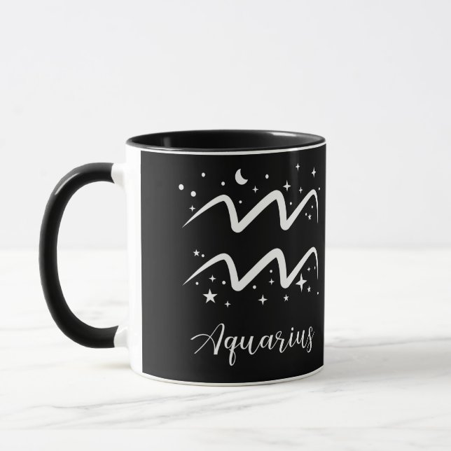 Elegant Black Zodiac sign Mug (Left)