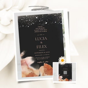 Elegant Blank And Orange Ink Wedding Invitation