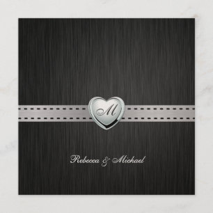 Elegant (Blank) Damask Monogram Wedding Invites