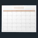 Elegant Blank Monthly Calendar Planner Notepad<br><div class="desc">An undated,  blank calendar planner for you to write down your fitness calendar,  events,  tasks,  meals,  and more!</div>