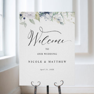 Elegant Bliss Vertical Welcome Wedding Sign