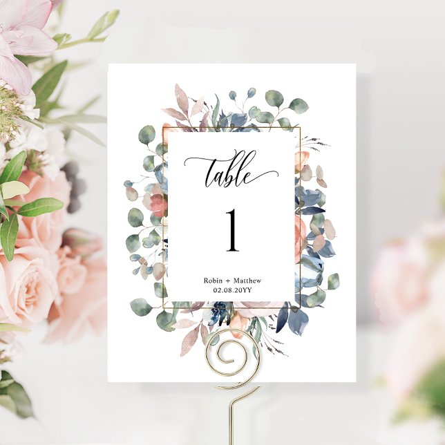 Elegant Blissful Floral Wedding Table Number (Creator Uploaded)