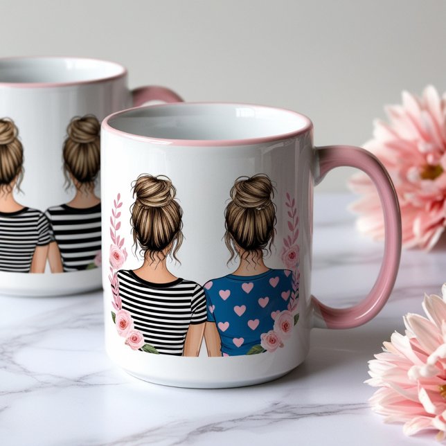 Elegant Blonde Buns: A Back View of Intricate Hair Mug (Creator Uploaded)