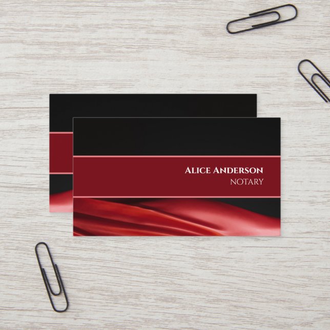Elegant bloody red luxurious feminine colourful business card (Front/Back In Situ)