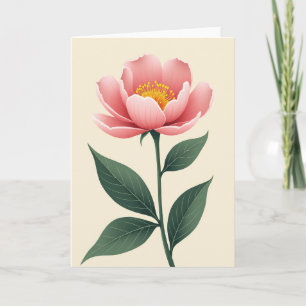 Elegant Bloom Rose Pink Flower Card