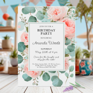 Elegant Blooming Birthday Party Invitation