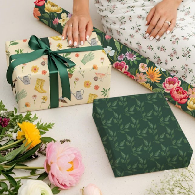 Elegant Blooming Floral Botanical Garden Girly Wrapping Paper Sheet (Celebrate life’s special moments with our beautifully curated Wrapping Paper Sheet Set, featuring th)