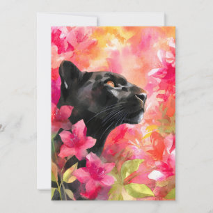Elegant Blooming Floral Wild Black Panther Announcement