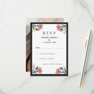 Elegant Blooming Flower Wedding RSVP Cards