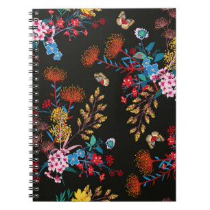 Elegant Blooming Garden floral and butterflies in Notebook