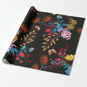 Elegant Blooming Garden floral and butterflies in Wrapping Paper
