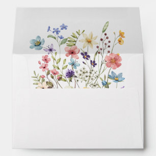 Elegant Blooming Wildflower Wedding  Envelope