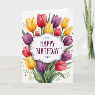 Elegant Blooms Birthday Card