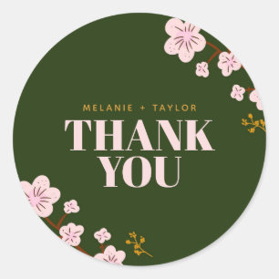 Elegant Blossom Patch  Classic Round Sticker