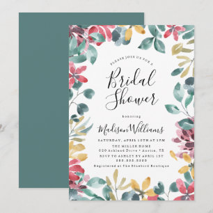 Elegant Blossoms Floral Bridal Shower Invitation