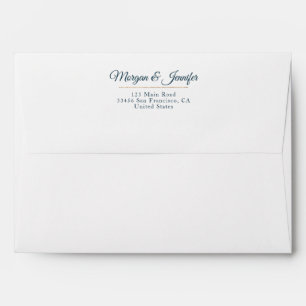 Elegant Blu Navy and Gold Personalised Envelope