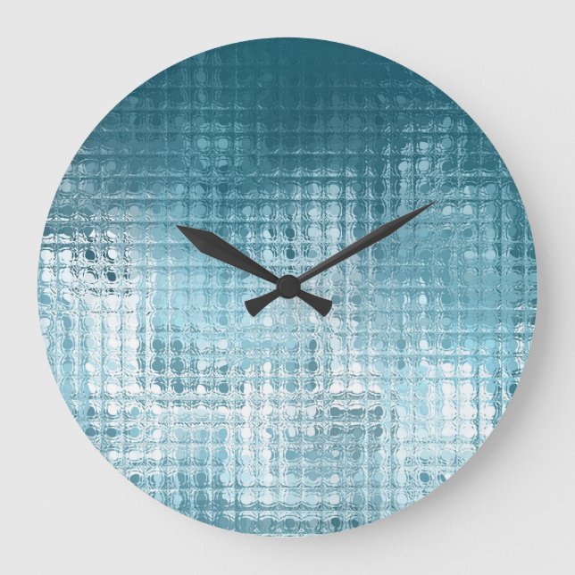 Elegant Blue Abstract: Beautiful Background Large Clock (Front)