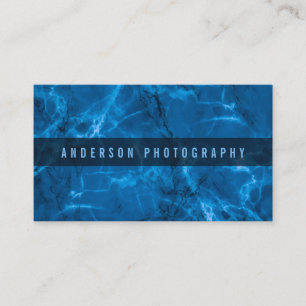 Elegant Blue Abstract Marble Design Business Card