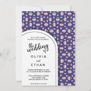 Elegant blue abstract pattern Wedding Invitation