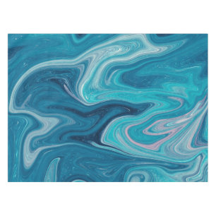 Elegant Blue Abstract Ripple   Tablecloth