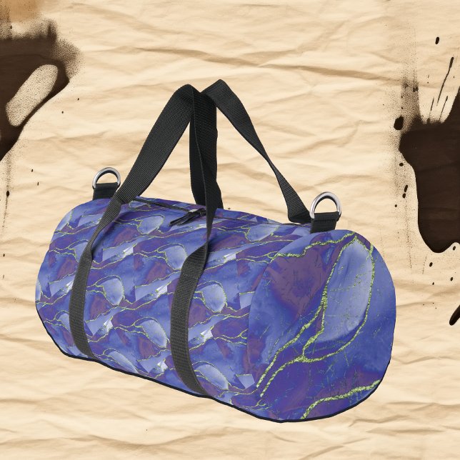 Elegant Blue Abstract with Purple | Duffle Bag (Creator Uploaded)