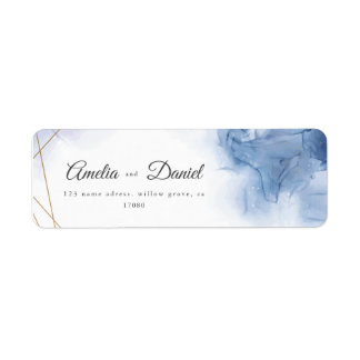 Elegant Blue Agate wedding adress Label Return Address Label