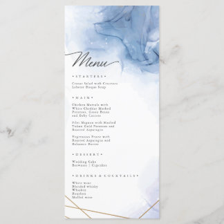 Elegant Blue Agate wedding Spring Menu