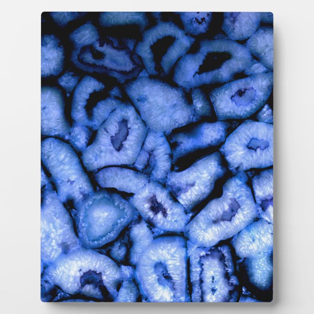 Elegant blue agates blue gemstones blue quartz plaque (Front)