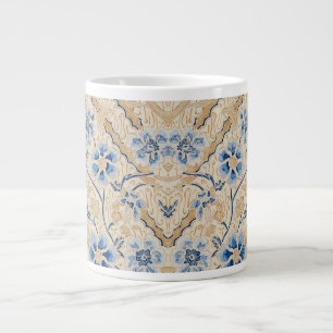 Elegant Blue and Beige Batik Speciality Mug